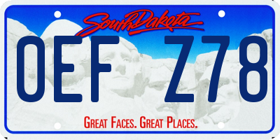 SD license plate 0EFZ78
