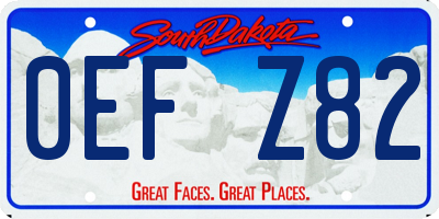 SD license plate 0EFZ82