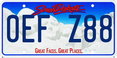 SD license plate 0EFZ88