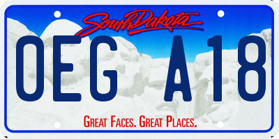 SD license plate 0EGA18