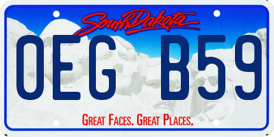 SD license plate 0EGB59