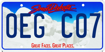 SD license plate 0EGC07