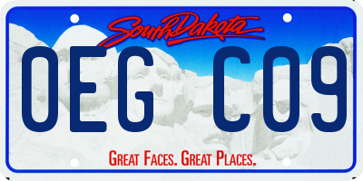 SD license plate 0EGC09