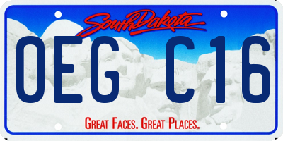 SD license plate 0EGC16