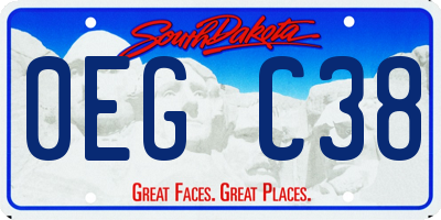 SD license plate 0EGC38