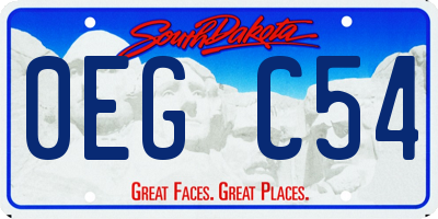 SD license plate 0EGC54
