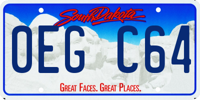 SD license plate 0EGC64