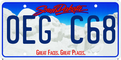 SD license plate 0EGC68