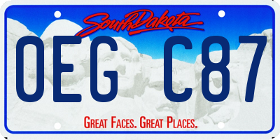 SD license plate 0EGC87