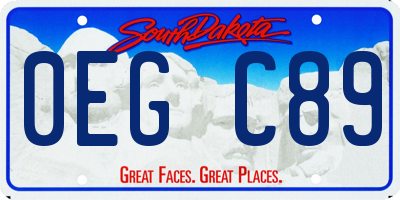 SD license plate 0EGC89