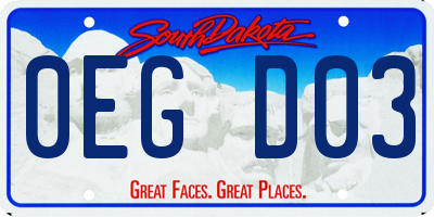 SD license plate 0EGD03