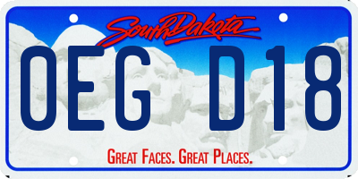 SD license plate 0EGD18