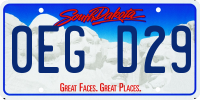 SD license plate 0EGD29