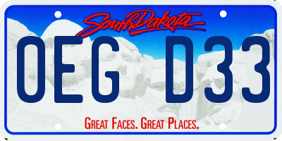 SD license plate 0EGD33