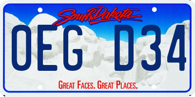 SD license plate 0EGD34