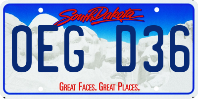 SD license plate 0EGD36