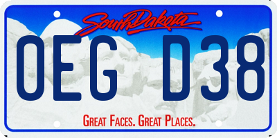 SD license plate 0EGD38