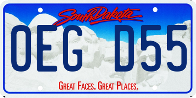 SD license plate 0EGD55