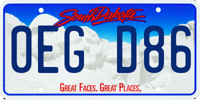 SD license plate 0EGD86