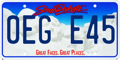SD license plate 0EGE45