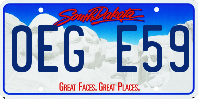 SD license plate 0EGE59