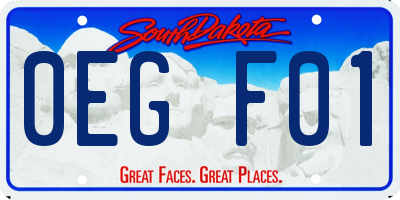 SD license plate 0EGF01