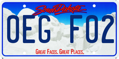 SD license plate 0EGF02