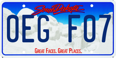 SD license plate 0EGF07