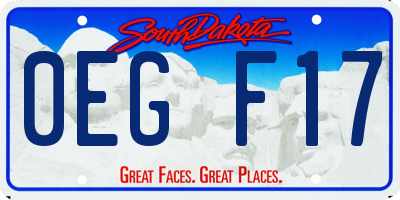 SD license plate 0EGF17