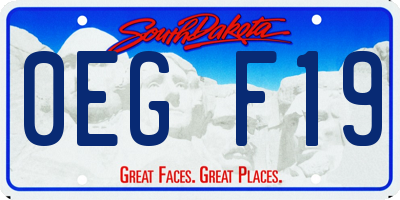 SD license plate 0EGF19