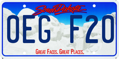 SD license plate 0EGF20