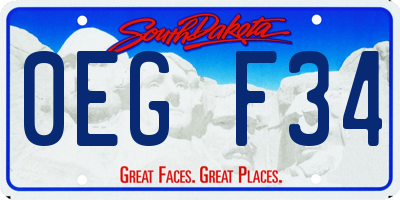 SD license plate 0EGF34