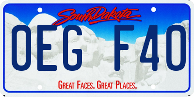 SD license plate 0EGF40