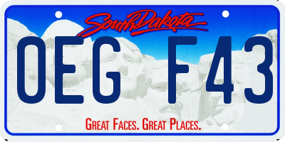 SD license plate 0EGF43