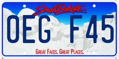 SD license plate 0EGF45