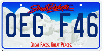 SD license plate 0EGF46