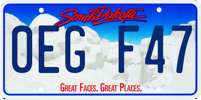 SD license plate 0EGF47