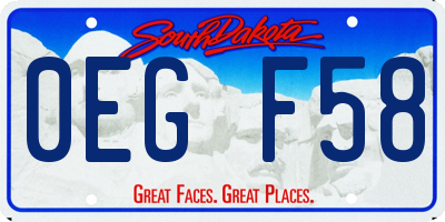 SD license plate 0EGF58