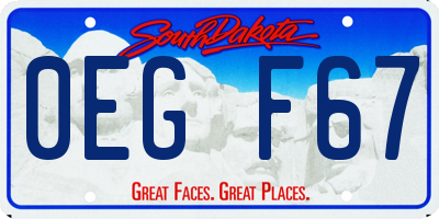 SD license plate 0EGF67