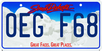 SD license plate 0EGF68