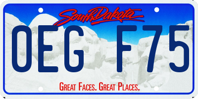 SD license plate 0EGF75