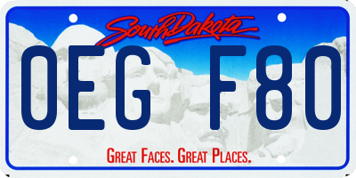 SD license plate 0EGF80