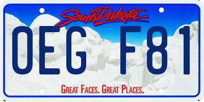 SD license plate 0EGF81