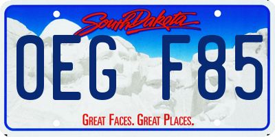 SD license plate 0EGF85