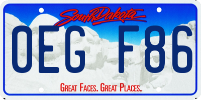 SD license plate 0EGF86