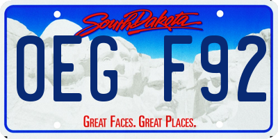 SD license plate 0EGF92