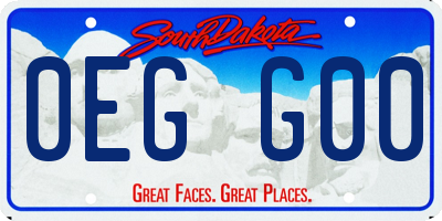 SD license plate 0EGG00