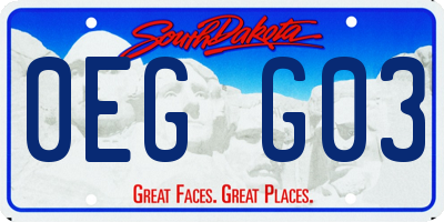 SD license plate 0EGG03