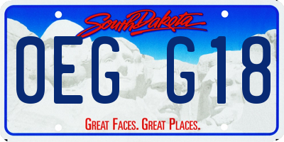 SD license plate 0EGG18