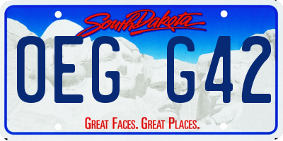 SD license plate 0EGG42